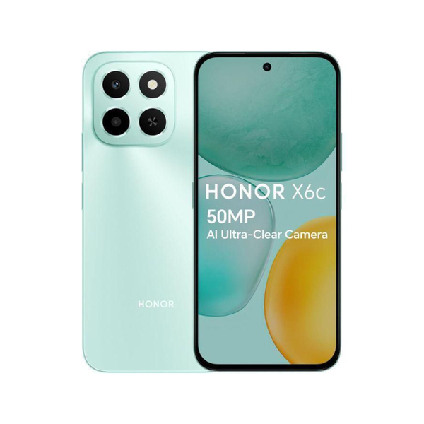 Honor X6C 6.61'' (256GB + 6GB)- 5300mAh - 50MP - Dual SIM  RAM: 6GB Internal storage: 128GB,256GB  Display: 6.61-inch TFT  OS: Android 15, Magic OS 9  Chipset: Helio G81 Ultra  Front Camera: 5MP  Main Camera: 50MP + QVGA  Connectivity: Dual SIM, 4G, Wi-Fi, Bluetooth 5.1, USB-C  Battery: 5,300mAh, 35WHonor X6C 6.61'' (256GB + 6GB)- 5300mAh - 50MP - Dual SIM  RAM: 6GB Internal storage: 128GB,256GB  Display: 6.61-inch TFT  OS: Android 15, Magic OS 9  Chipset: Helio G81 Ultra  Front Camera: 5MP  Main Camera: 50MP + QVGA  Connectivity: Dual SIM, 4G, Wi-Fi, Bluetooth 5.1, USB-C  Battery: 5,300mAh, 35W