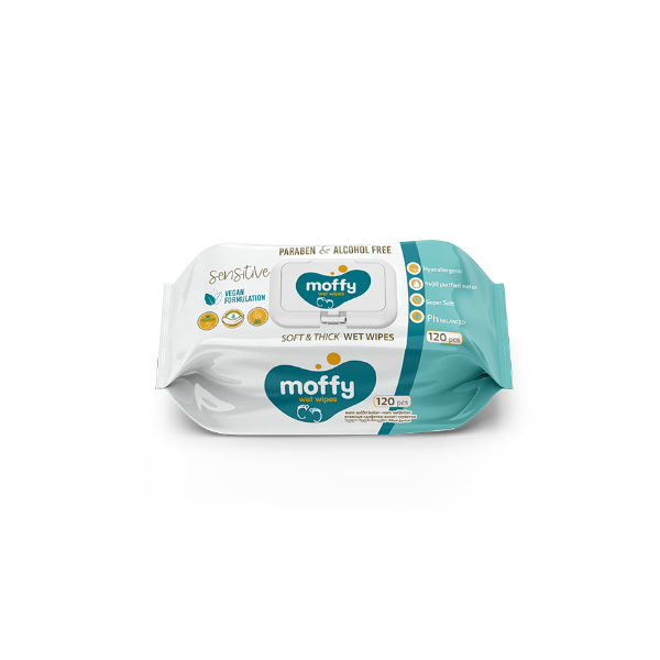 Moffy Baby Wipes Pure - 120 Wipes