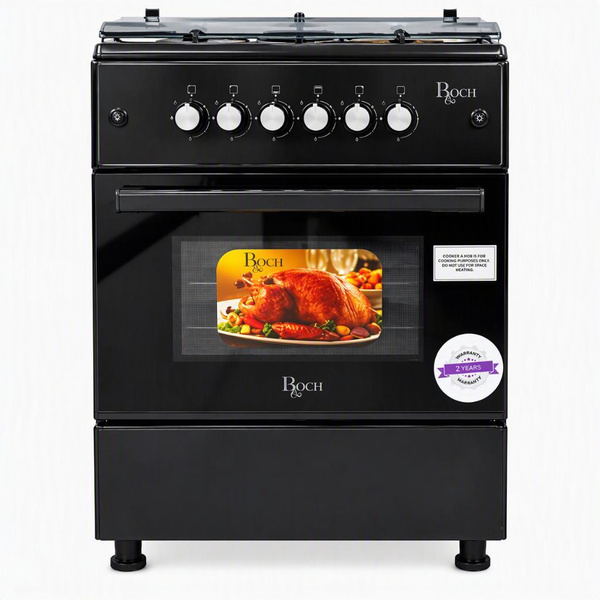 Roch Gas Cooker - 4 Burner SilverBlack 60x60