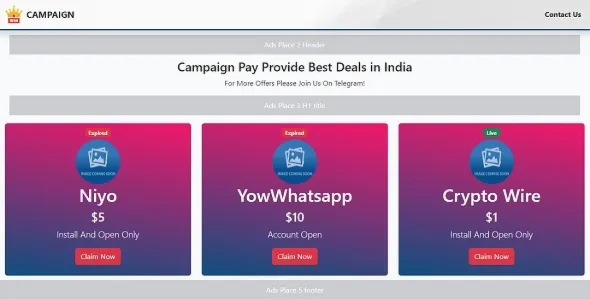 Campaign Pay Offers PHP Script