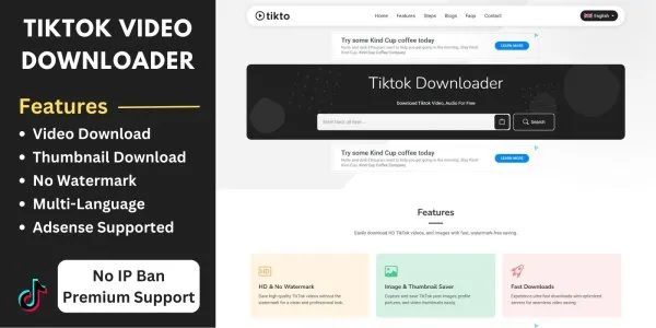 TikTo - TikTok Video Downloader PHP Script