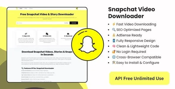 Snapchat Video Downloader PHP Script