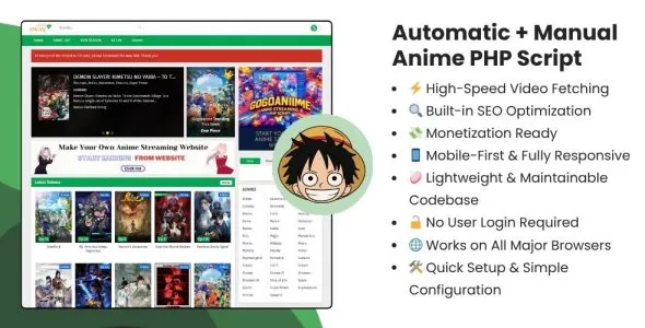 Goanime - Anime Streaming PHP Script