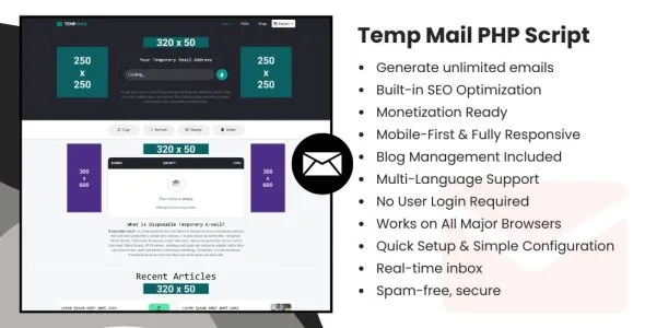 Temporary Email PHP Script – Create Disposable Email Service