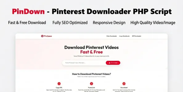 PinDown – Pinterest Video Downloader PHP Script