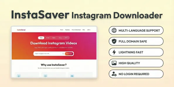 InstaSaver - Premium Instagram Downloader PHP Script