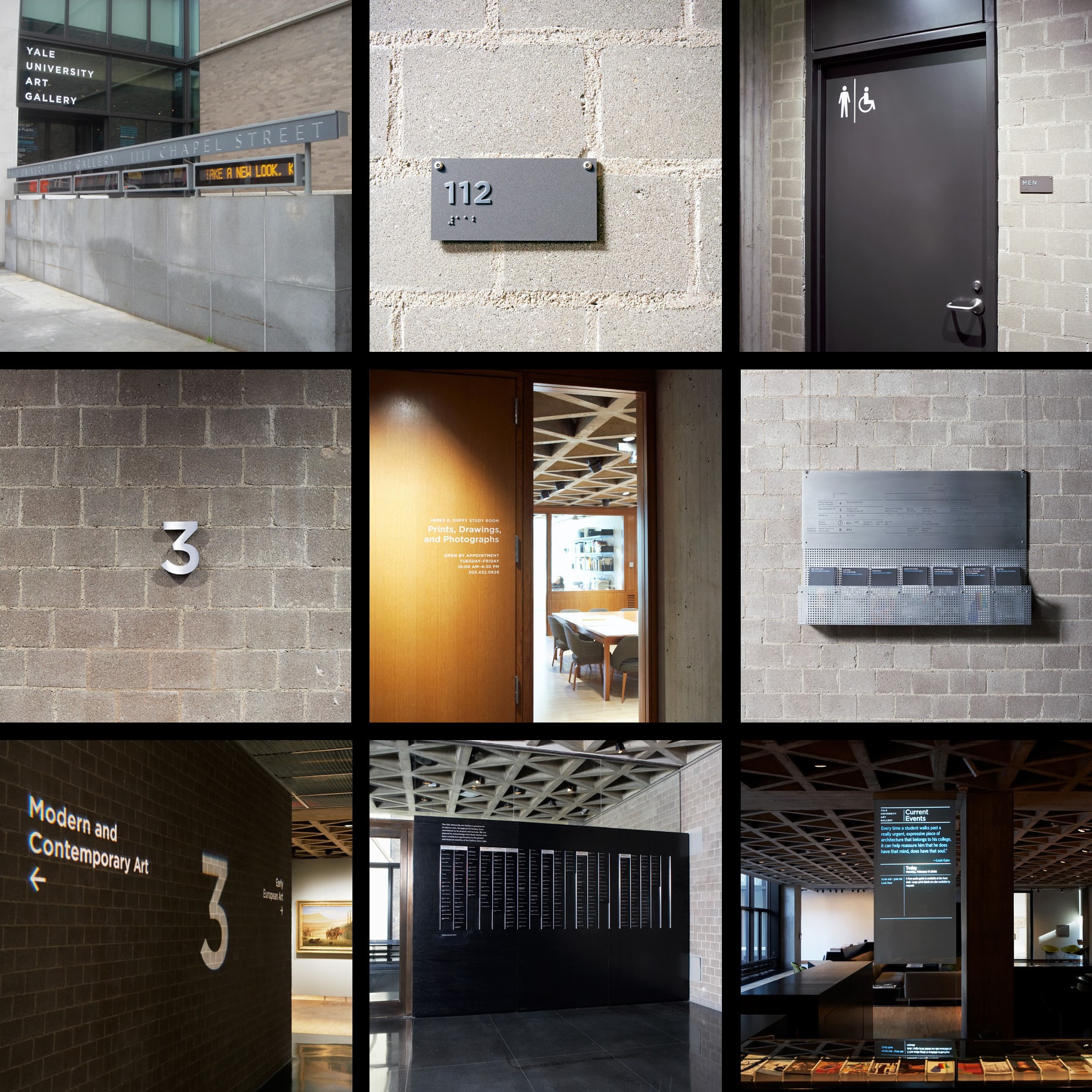 Yale Art Gallery signage system