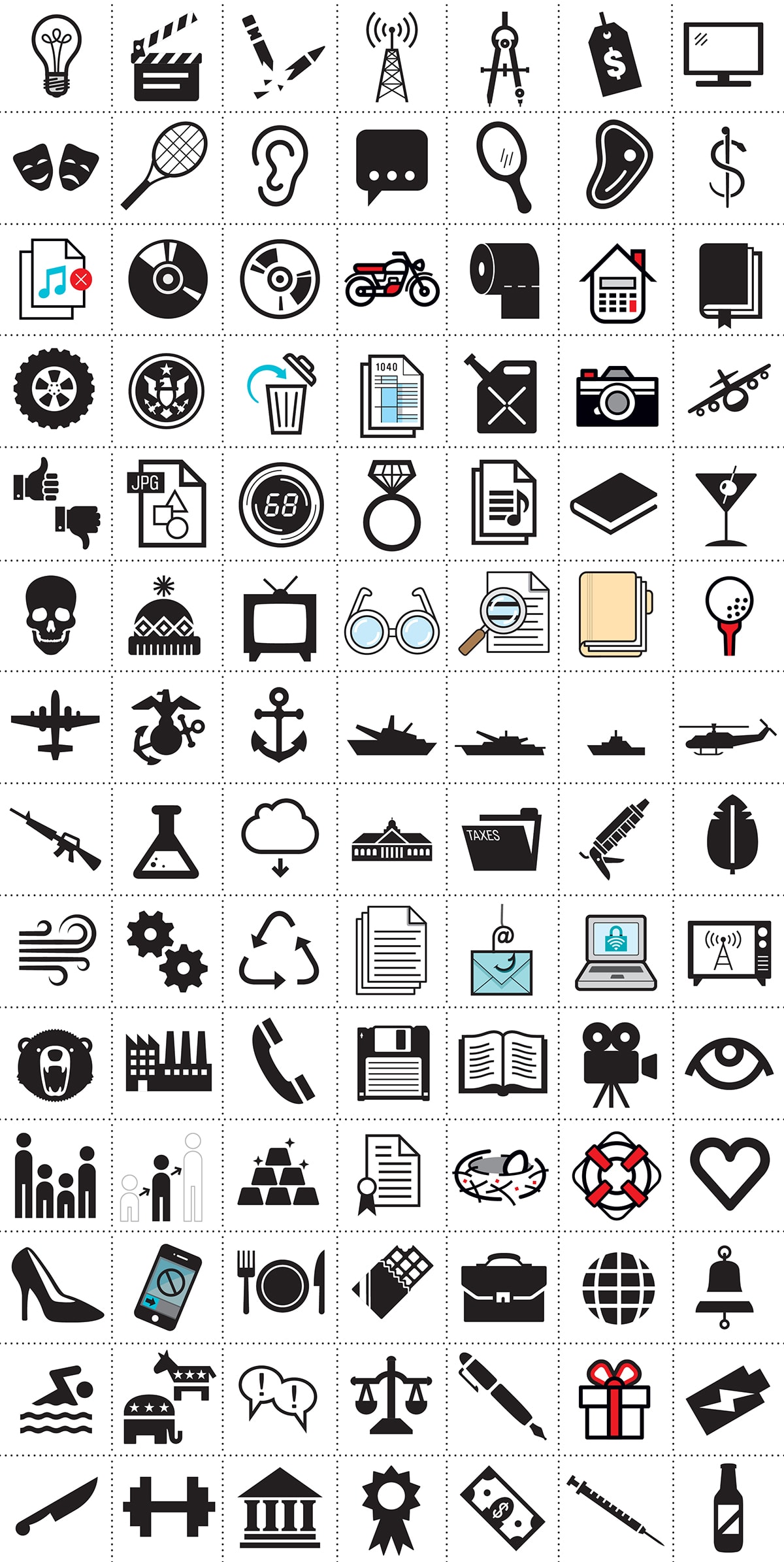 Various icons