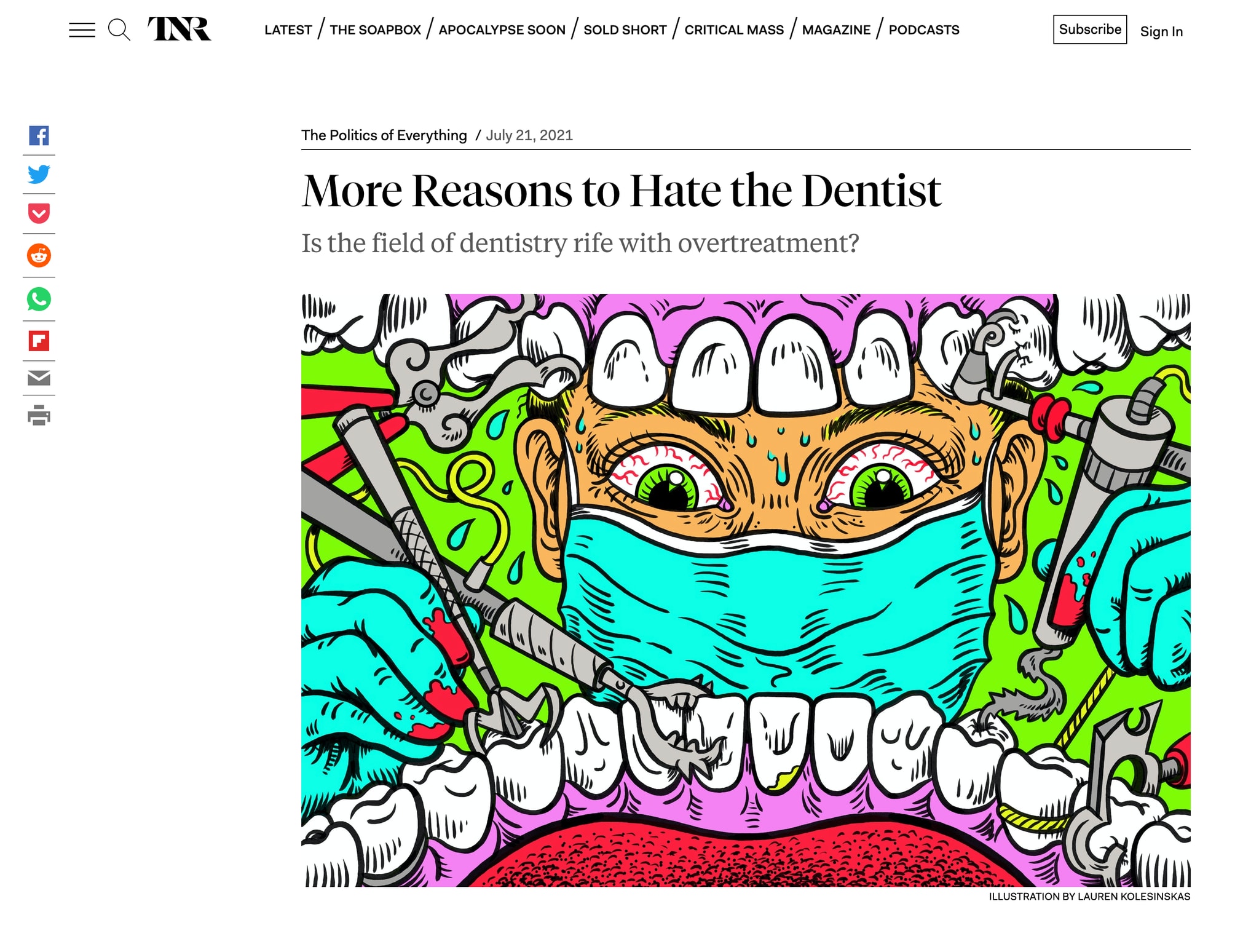 Illustration about the dentist