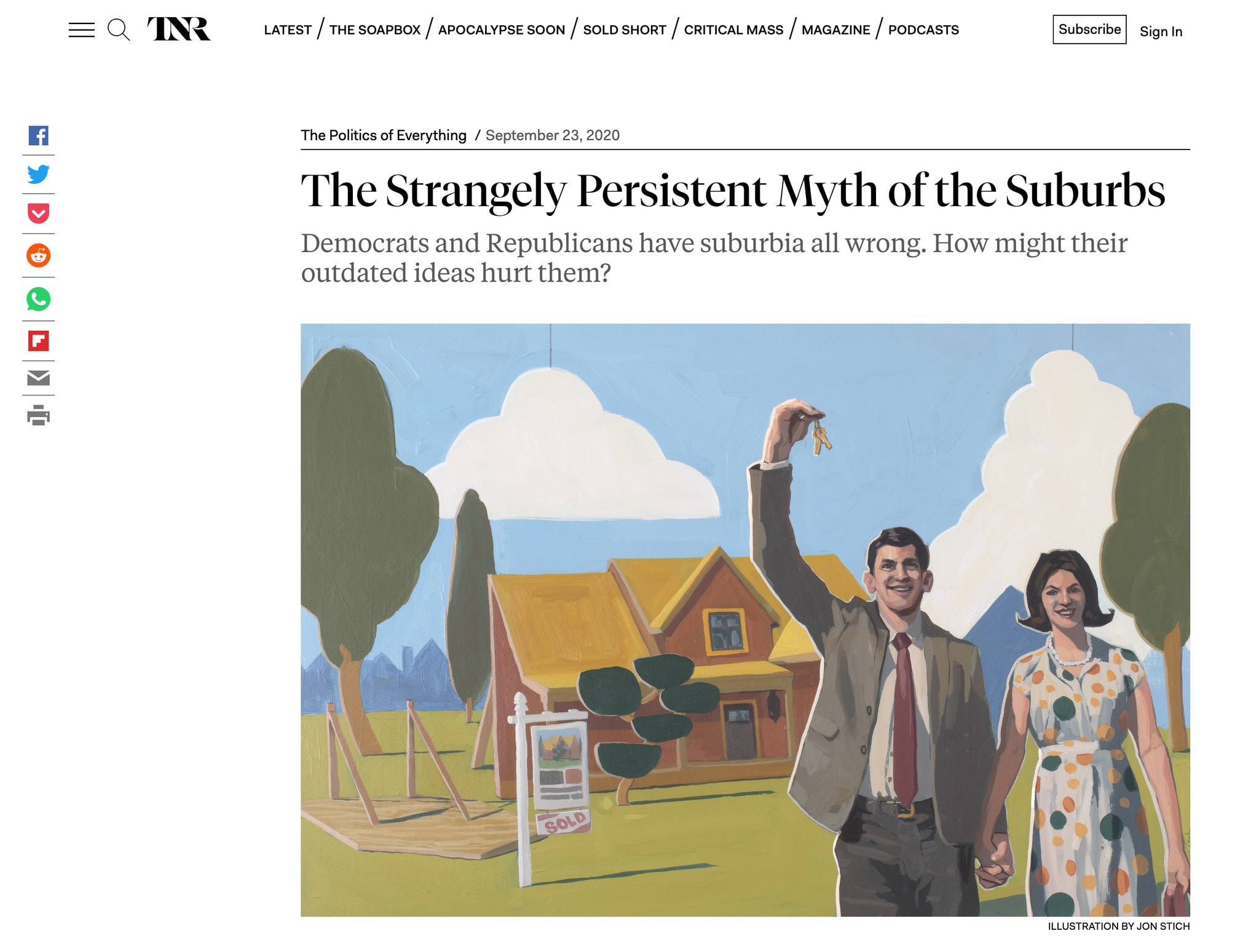Illustration about gthe myth of the suburbs