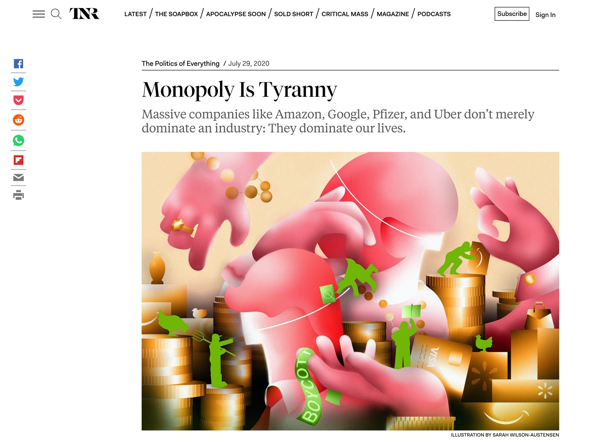 Illustration about monopolies