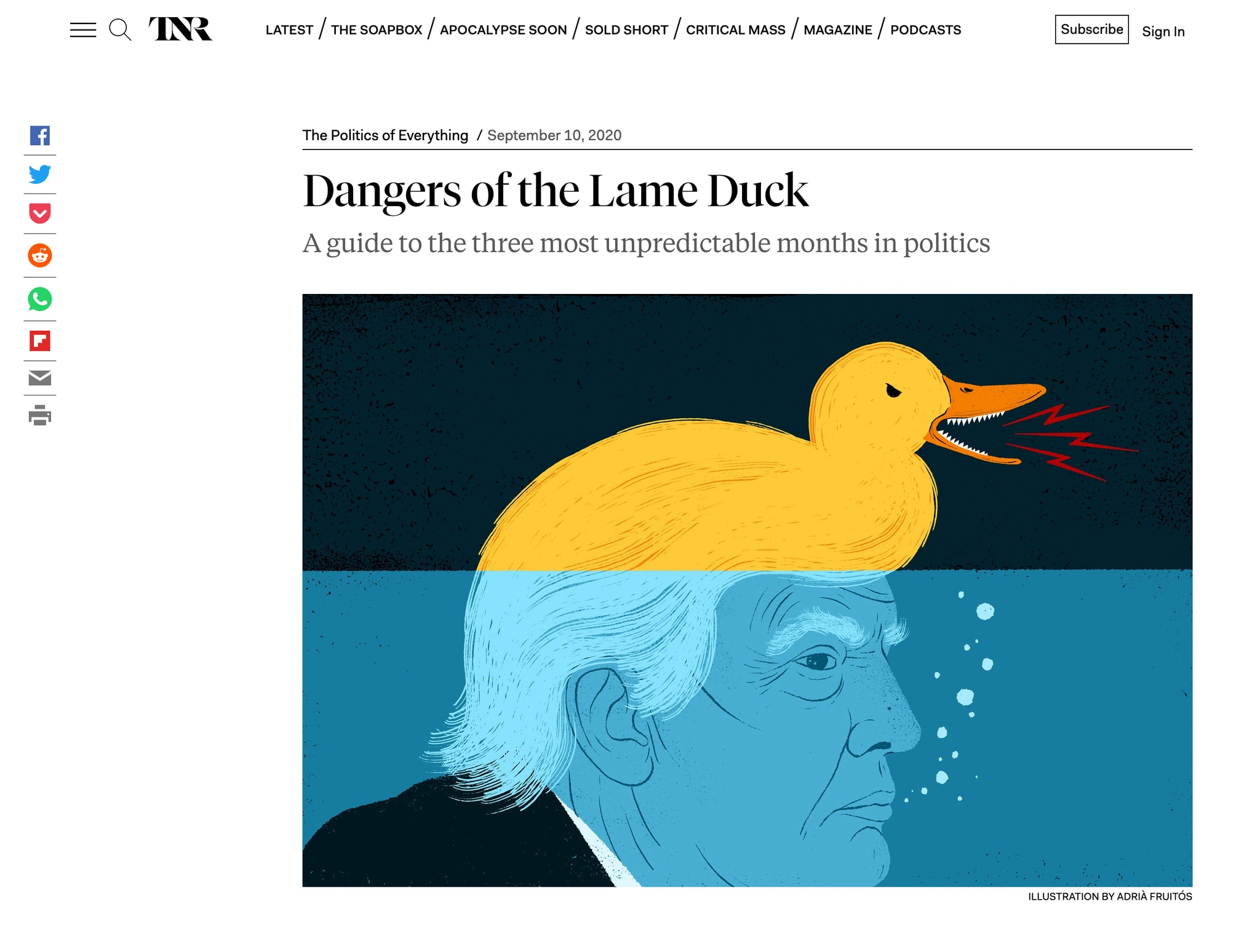 Illustration about the lame duck presidency