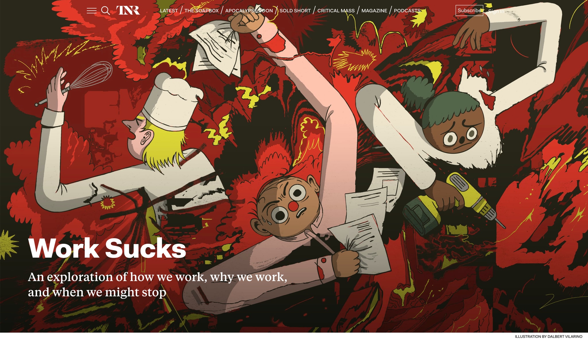 Illustration about why work sucks