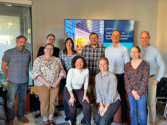 Our Emboded Carbon leaders at a training in our Portland, Maine office.