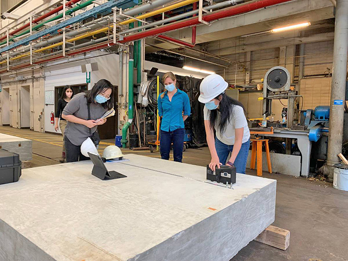 Thornton Tomasetti team members participate in the Concrete Non-destructive Evaluation course taught by Stephen Pessiki and Reyhaneh Abbasi at Lehigh University.