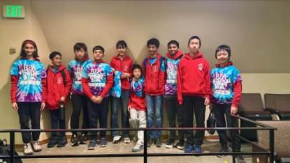 All 15 RMS Science Club students and coaches at National Science Bowl Regionals