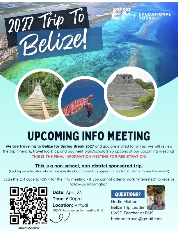 Belize Spring Break 2027 Flyer