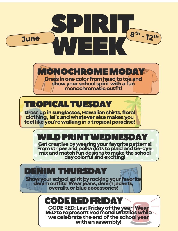 Spirit Week June 8-12