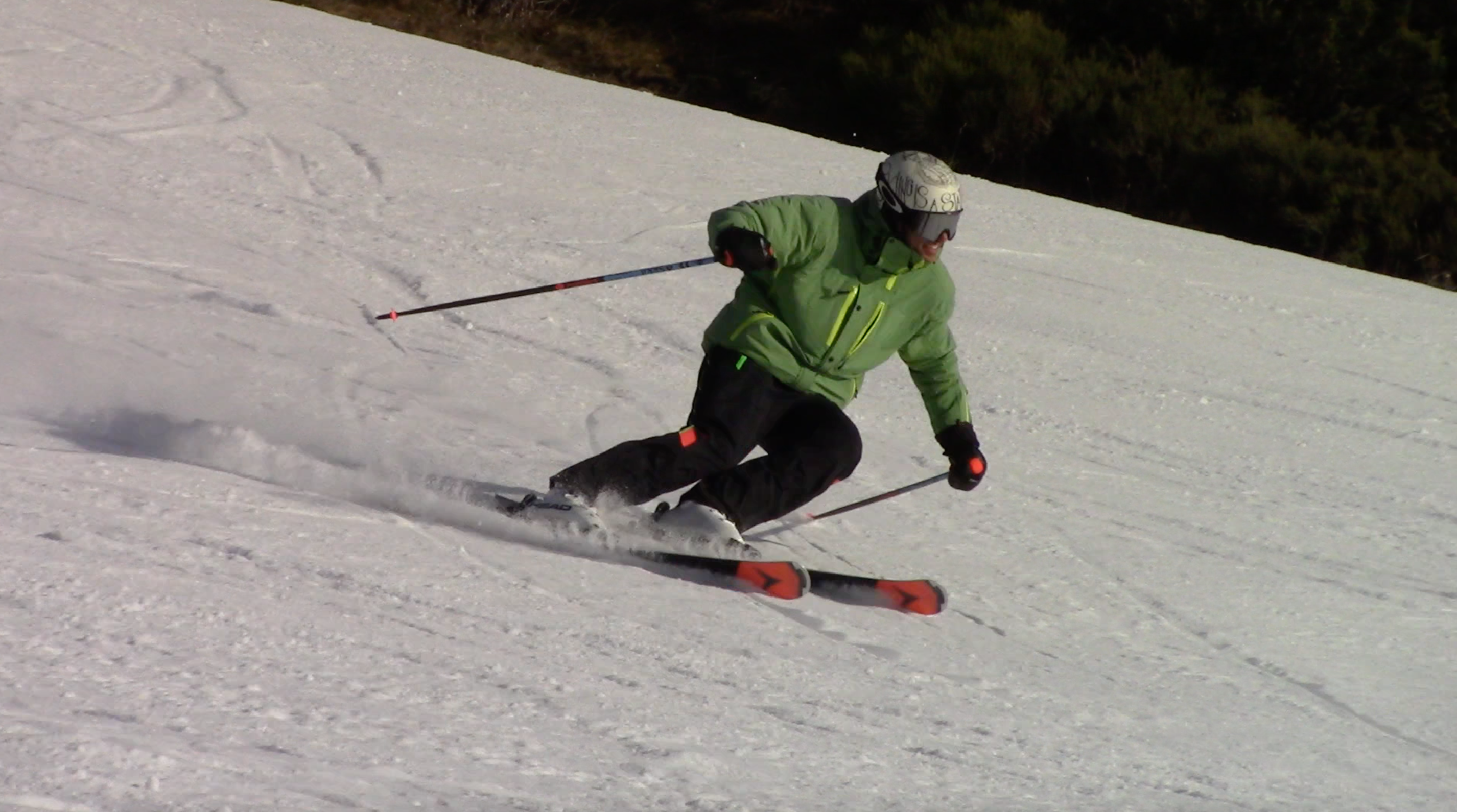 Morgan Petitniot en démonstration à ski