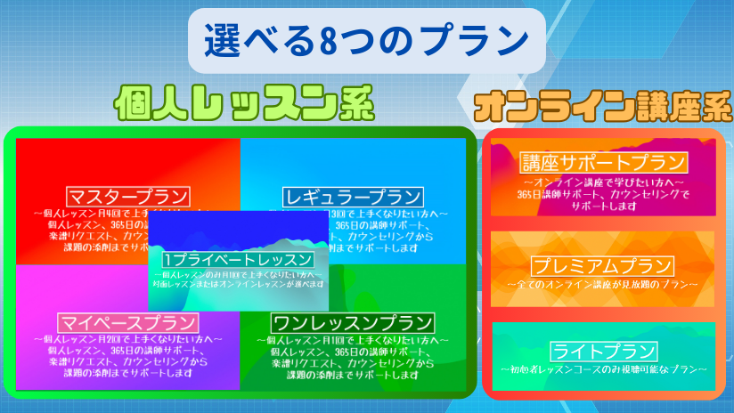 選べる8つのプラン