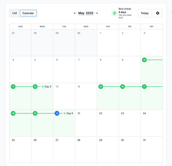 Track Your Progress with Streaks & Badges