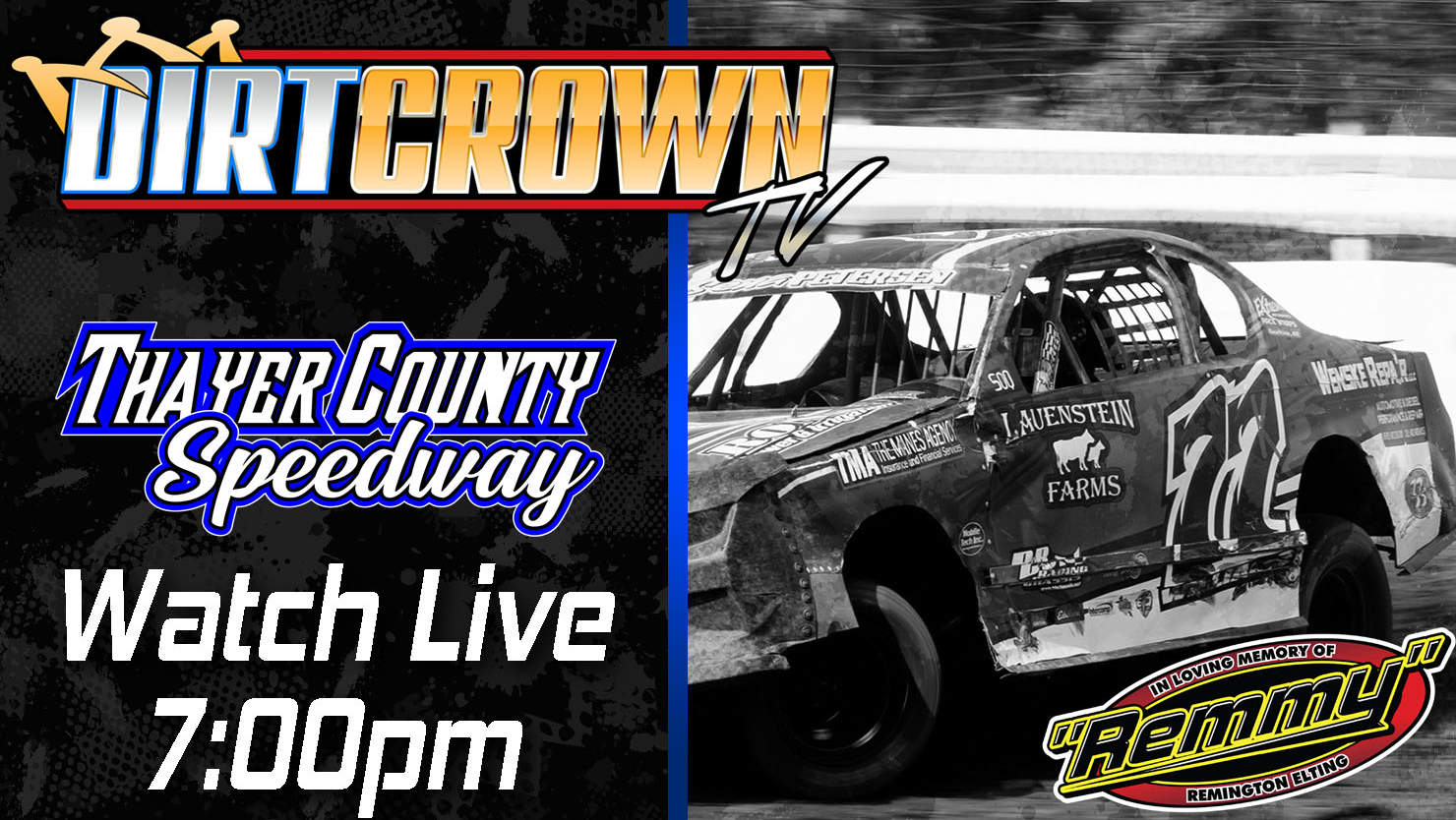 REPLAY: 8/24/25 Dirt Crown Stock Car Summer Series Remmy Elting Memorial from Thayer County Speedway