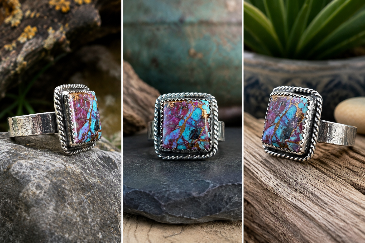 Vibrant Mosaic Turquoise Ring
