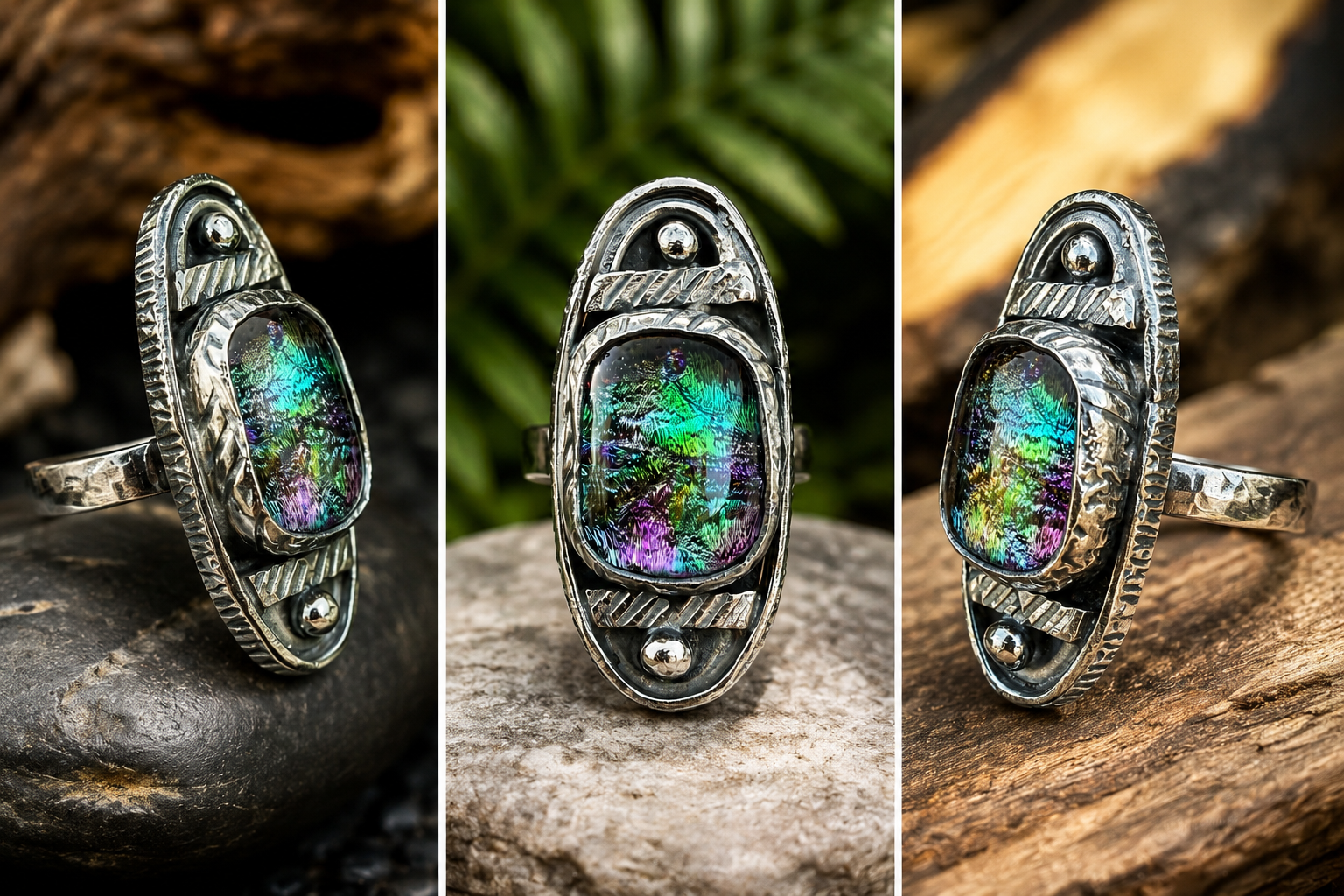 Iridescent Kaleidoscope Ring
