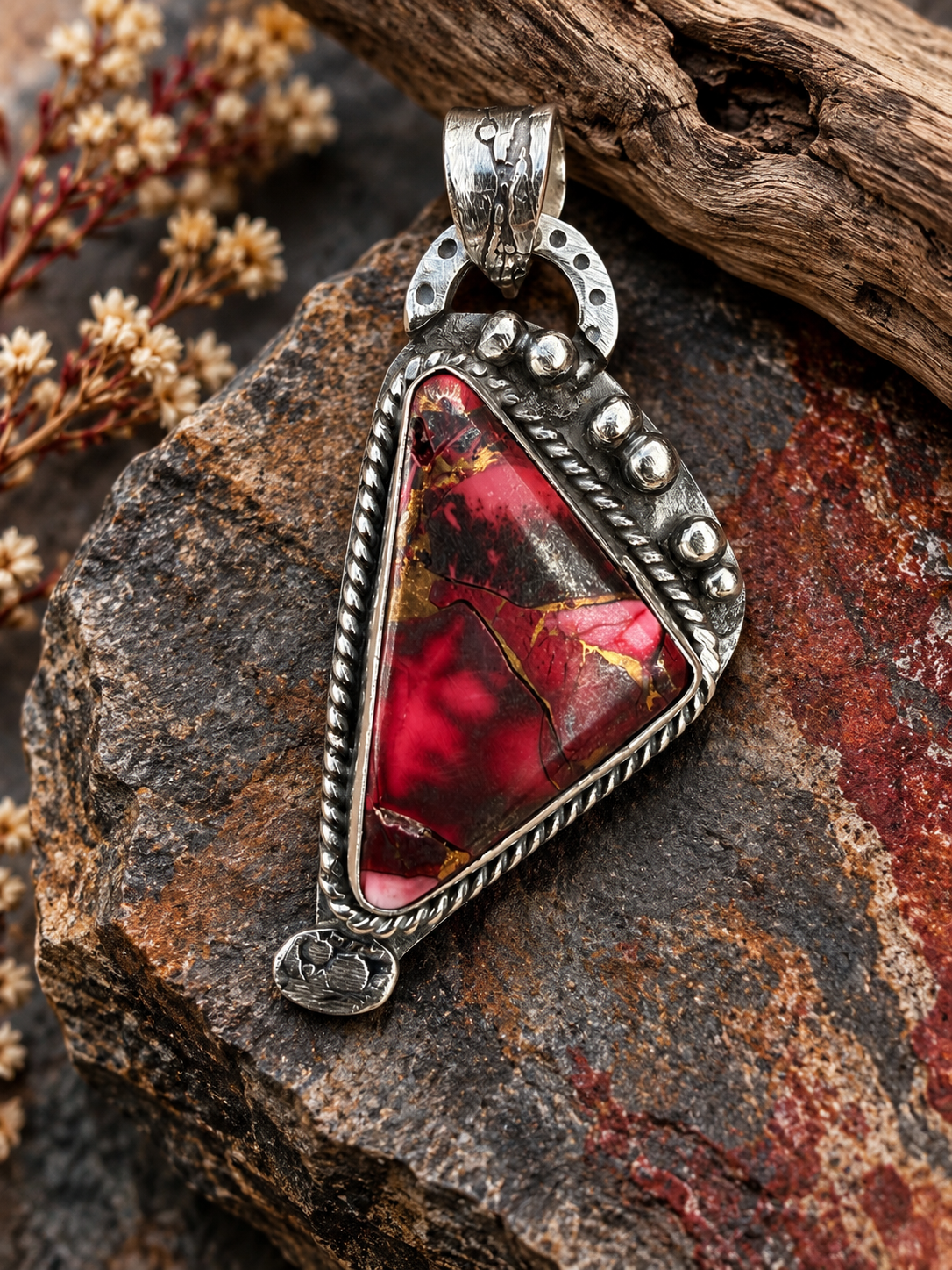 Vibrant Geometric Dahlia Pendant