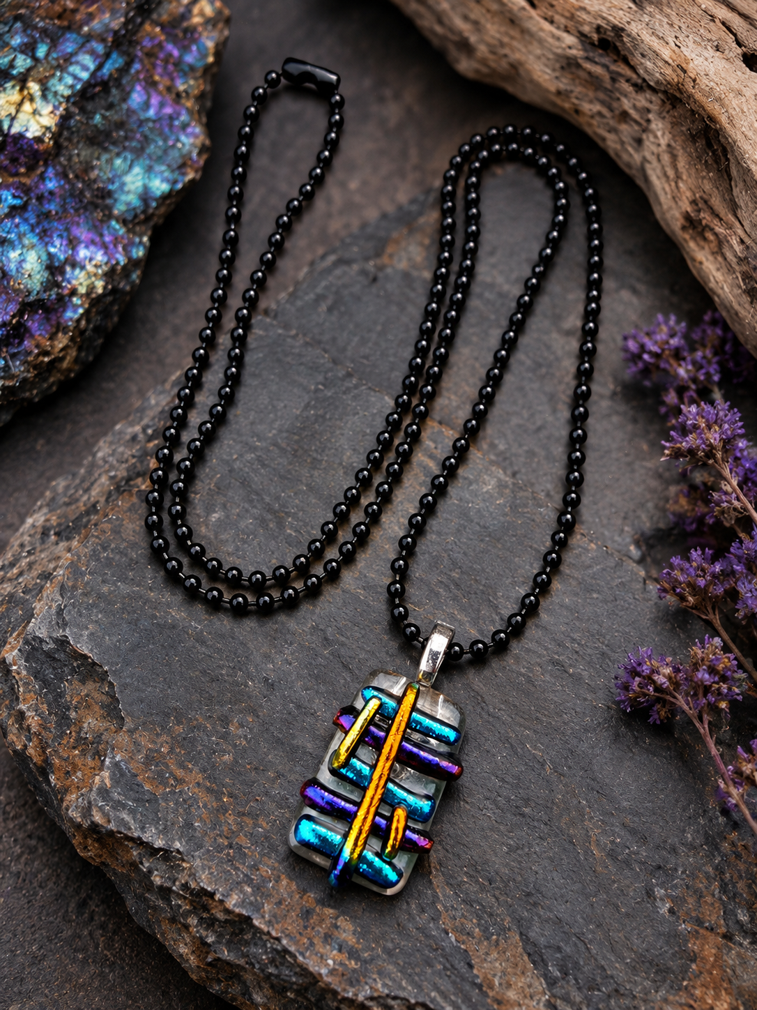 Vibrant Dichroic Glass Necklace