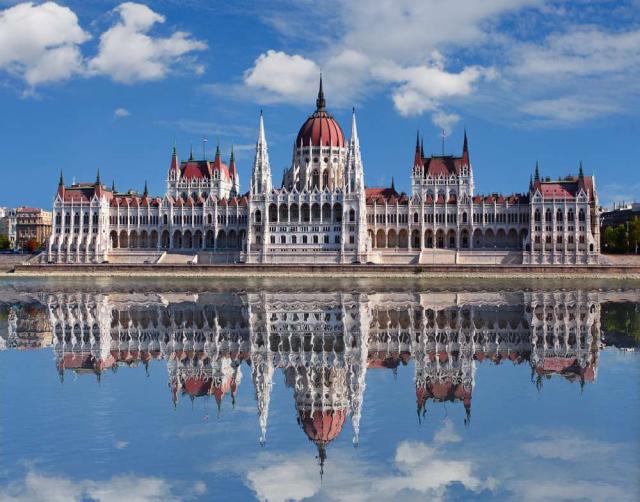 Budapest Parliament seen from teen travel tour