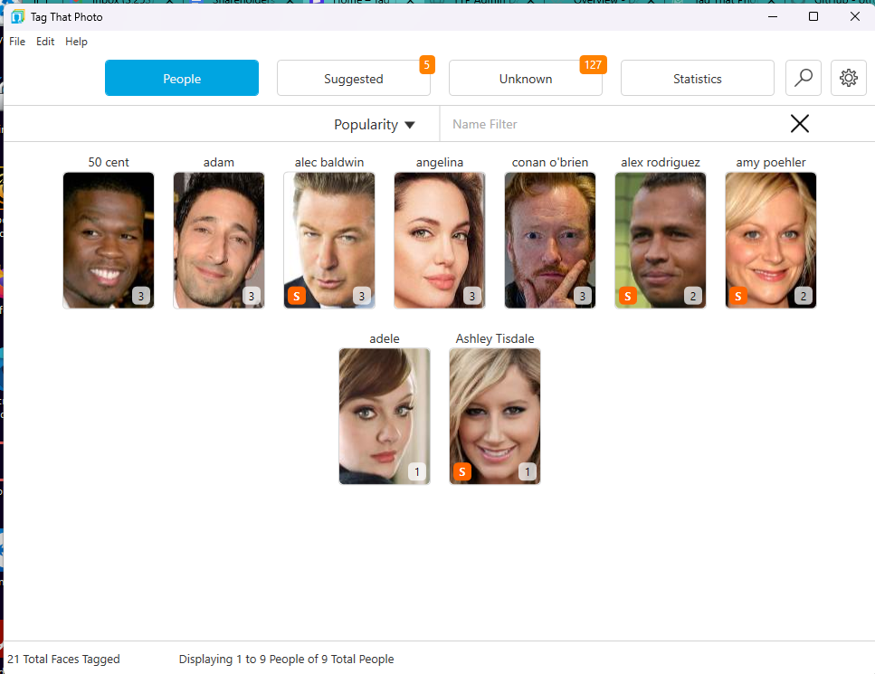 People view showing grid of person thumbnails