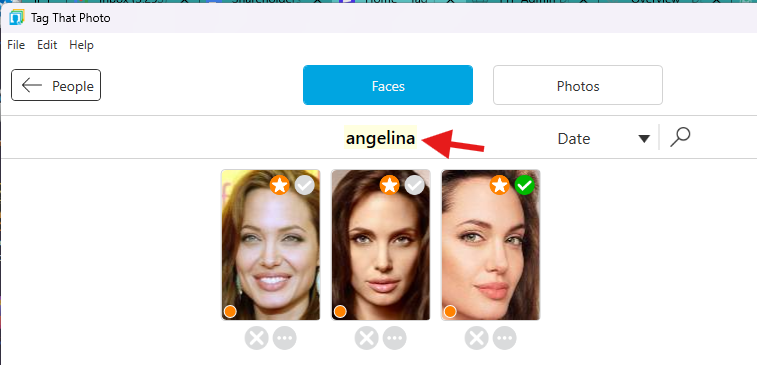 Person view with Edit icon highlighted and name field active
