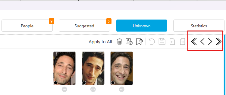 Unknown tab with navigation buttons highlighted
