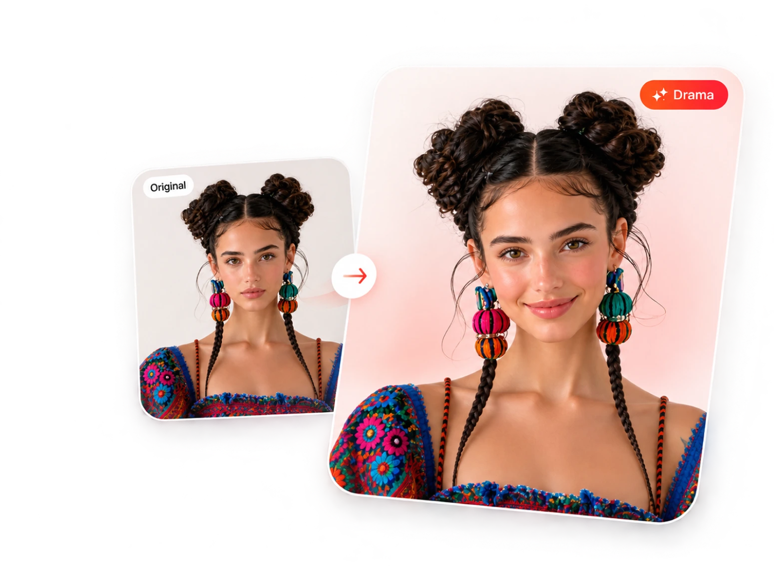 AI changing the mood of a video by editing facial expression