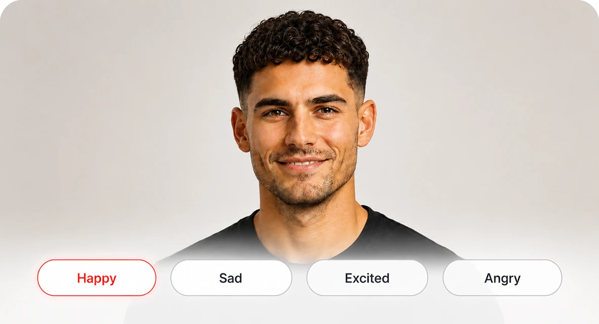 Select the Emotions facial expression editing in DRAMA