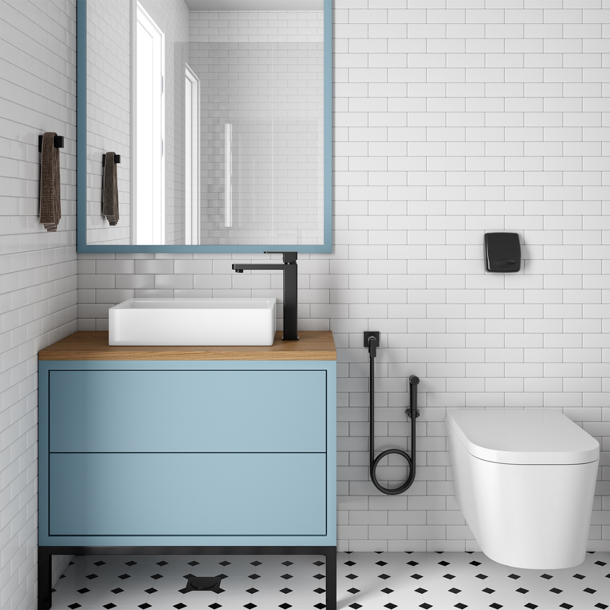 Como criar um banheiro minimalista e elegante com acabamentos pretos 