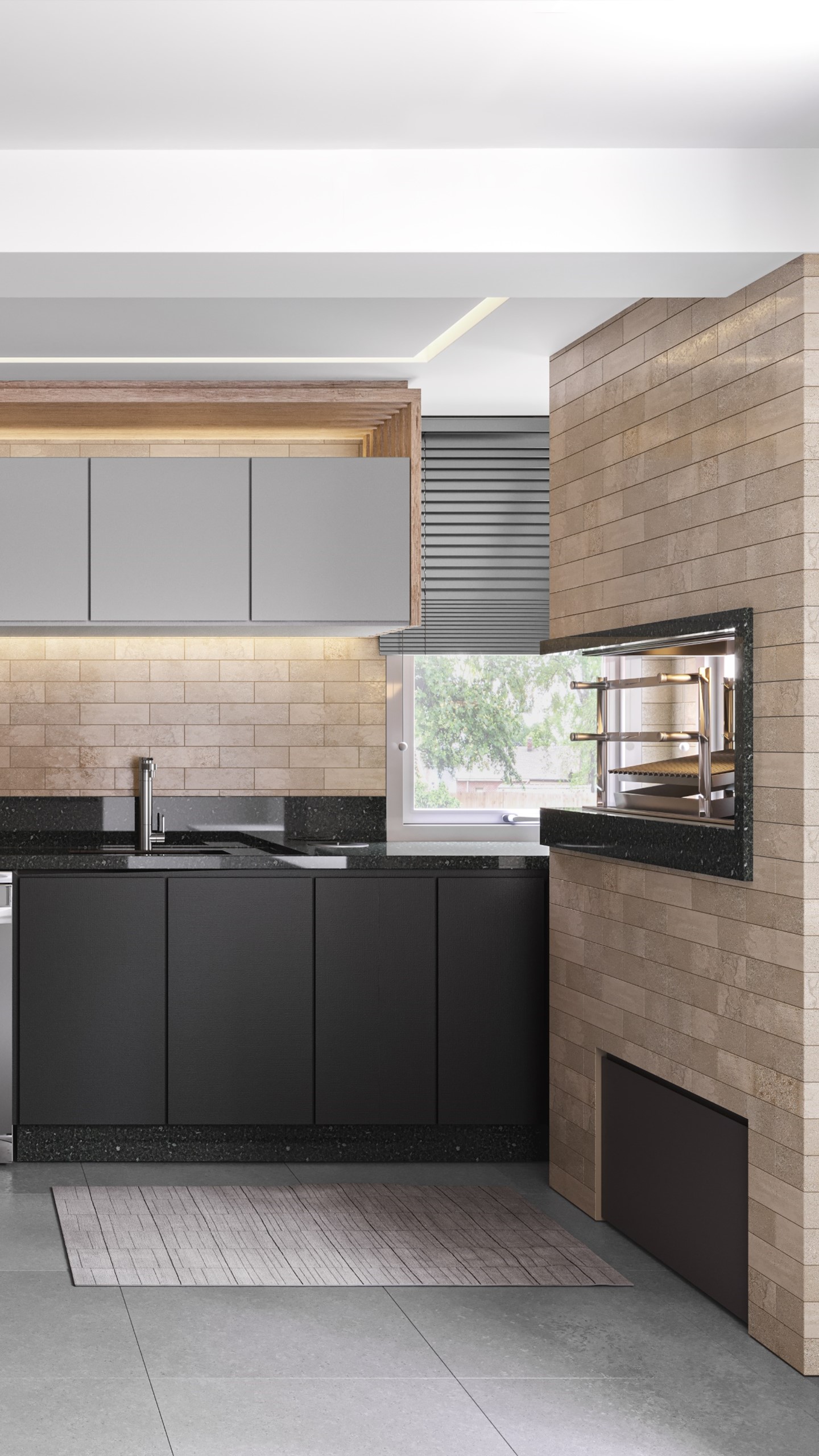 Quando a churrasqueira e o chevron dão o norte: veja cozinha projetada por arquiteta premiada no Protagonistas