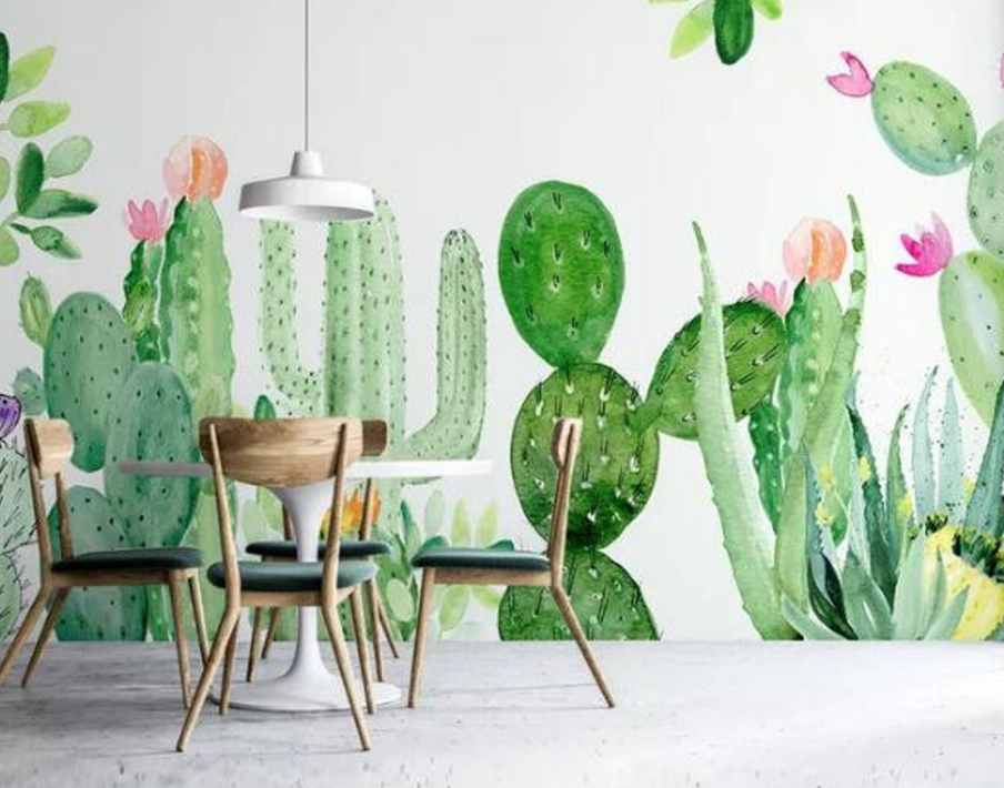 Cactus em objetos e estampas