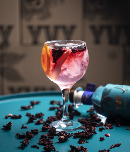 G&T com Flor de Hibisco