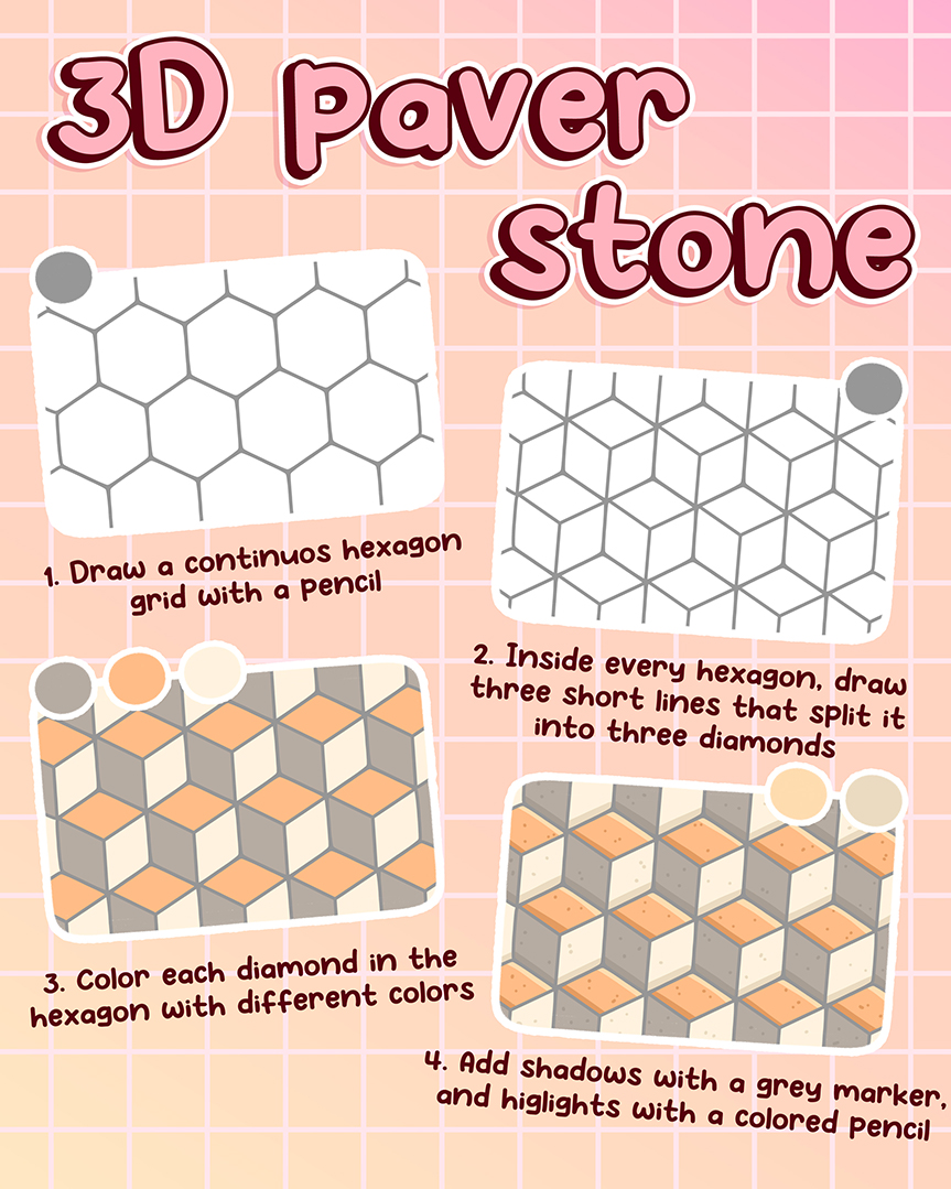 3D paver stone coloring example