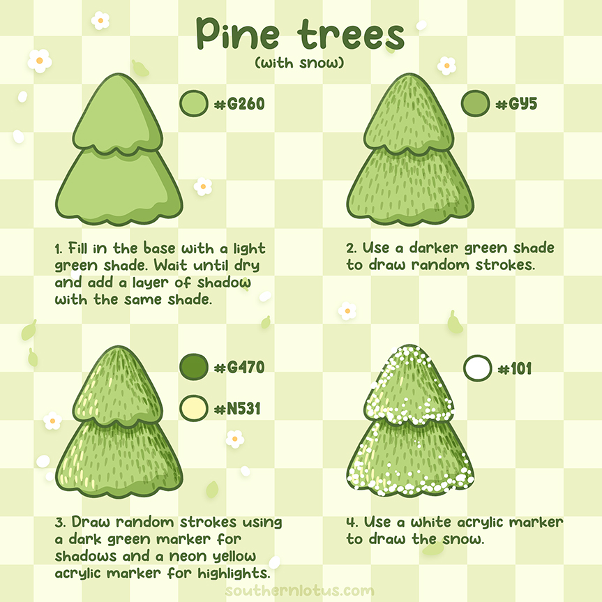Pine Tree Coloring Step