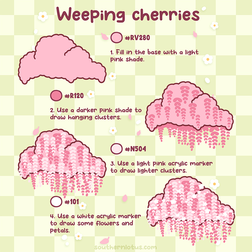 Weeping Cherry Tree Coloring Step