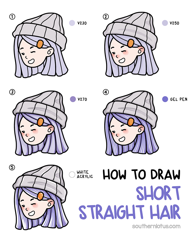 Short straight bob hair coloring example