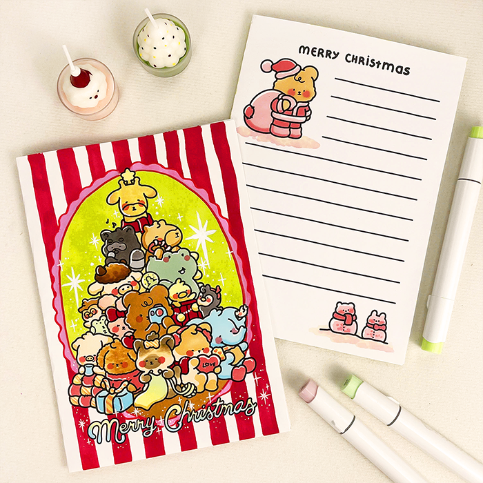 Christmas card coloring pages