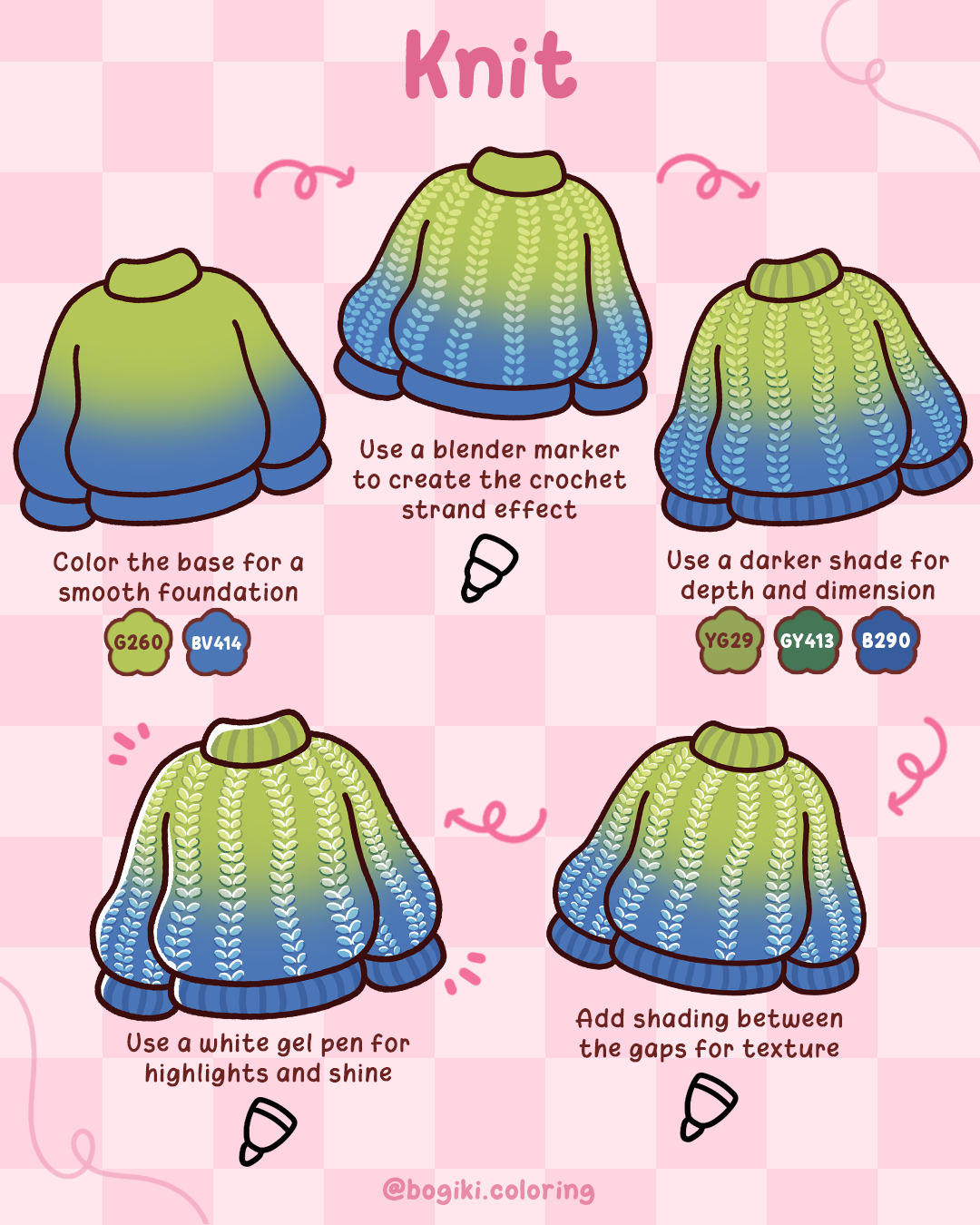 how to draw knit fabric