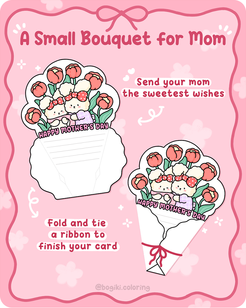 Step by step guide for free printable mother&rsquo;s day cards to color pdf handmade card tutorial
