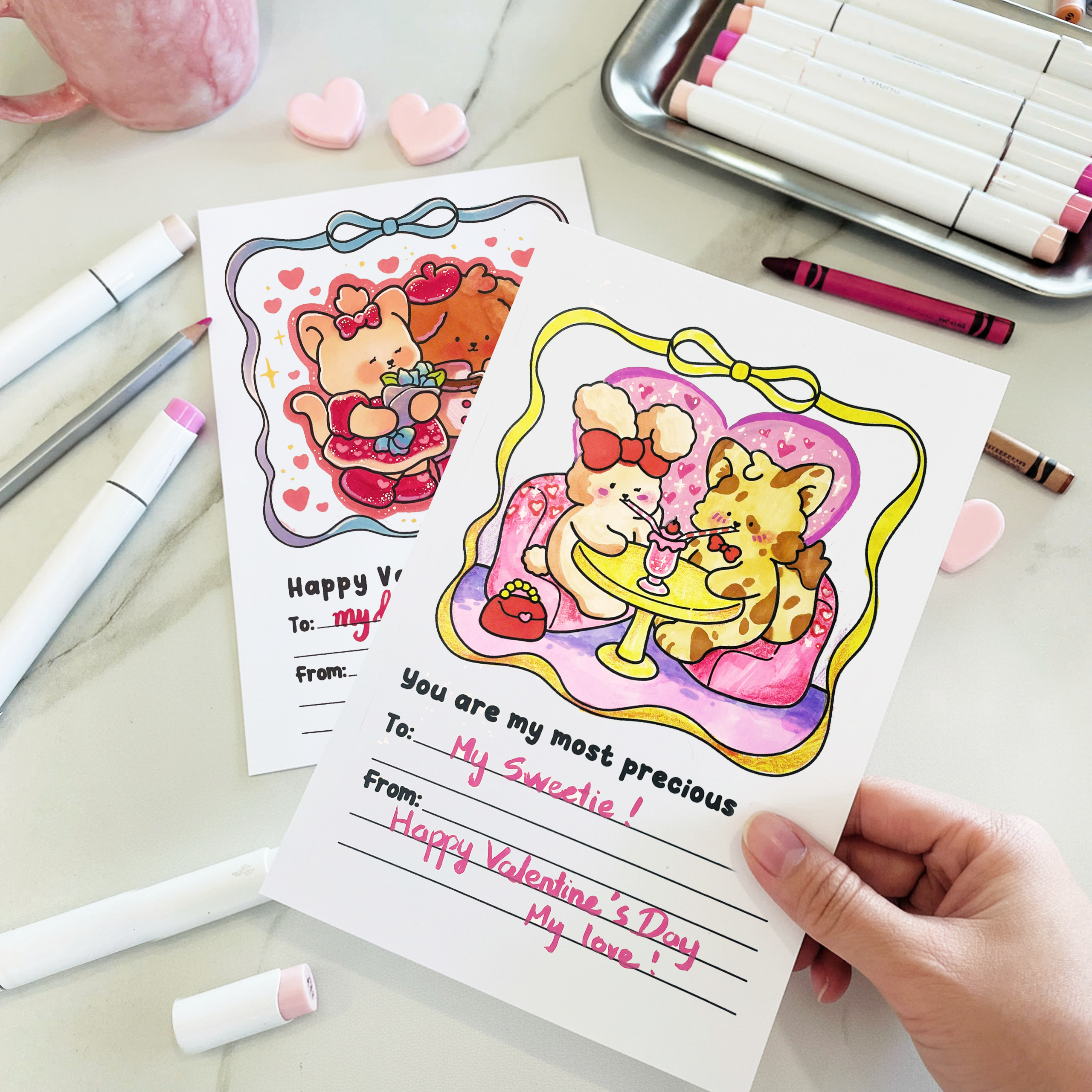 free printable valentine's day cards to color
