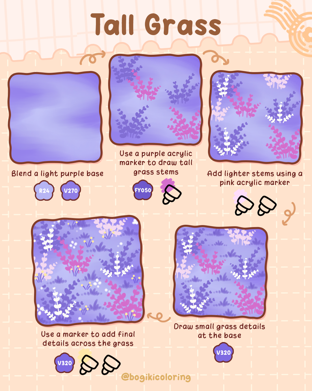 how to draw tall grass