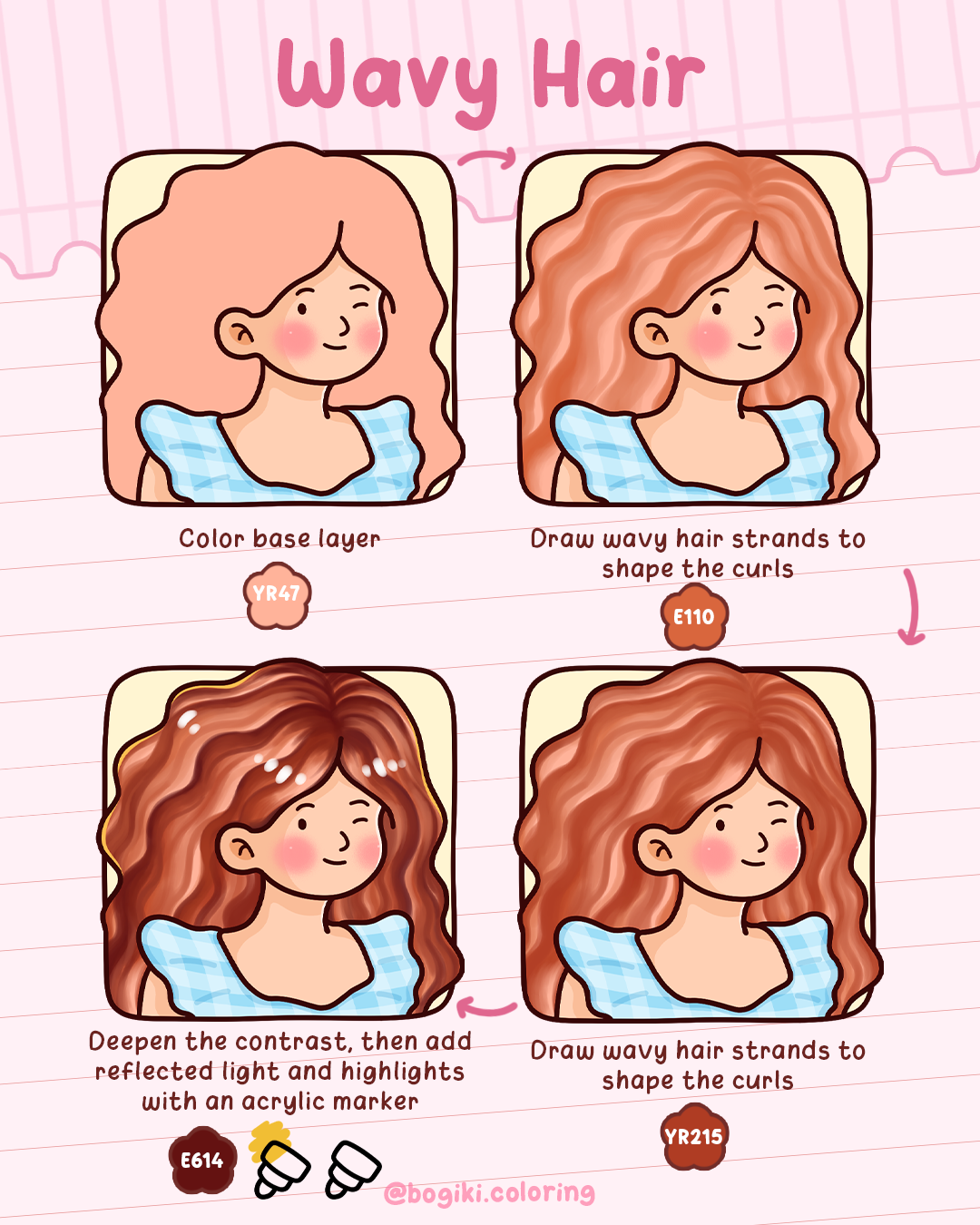 how to draw a wavy hair